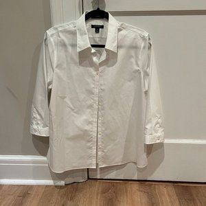 Lands'End Women's Wrinkle Free No Iron Button Front Shirt